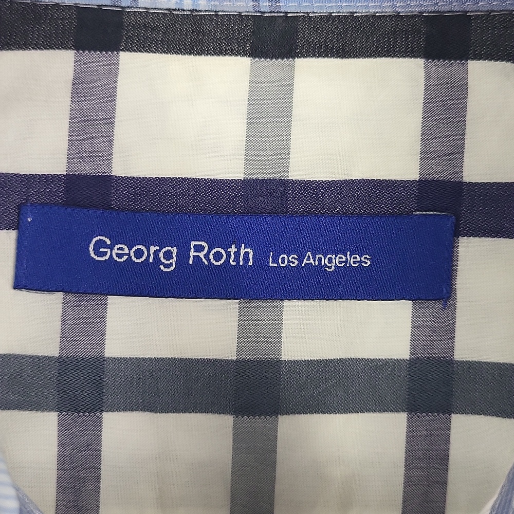 Georg Roth Los Angeles Button-Down Shirt with Navy All-Over Print. Size L - Picture 5 of 10
